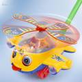 Push Along Walking Toy Educational Helicopter Hand Pushing Toy for Gifts. 