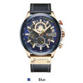 CURREN 8380 Watch Men Fashion Quartz Watches Leather Strap Sport Quartz Wristwatch Chronograph Clock Male Creative Design Dial. 