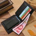 Genuine Leather Men Wallets Premium Product Real Cowhide Wallets For Man Short Black Walet Portefeuille Homme. 