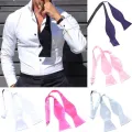 Party Smart Prom Wedding Plain Bowtie Satin Clip-on Necktie Bow Tie Dress Adjustable Fancy Men's Plain Self Tie. 