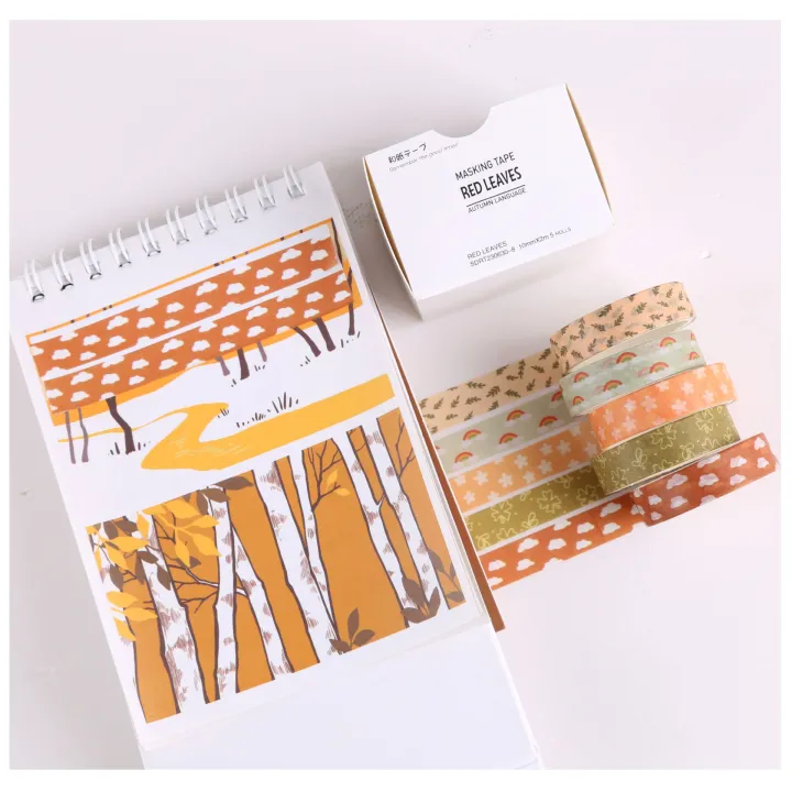5%20Pcs/Box%20Forest%20Washi%20Tape%20Set%20Decoration%20Sticker%20Scrapbooking%20Diary%20Adhesive%20Tape%20Masking%20Tape%20stationery%20school%20supplies%20-%20Image%205