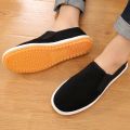 Old Beijing cloth shoes embroidered canvas shoes Chinese style casual Korean version of the trend society versatile cow tendon sole breathable men's shoes.