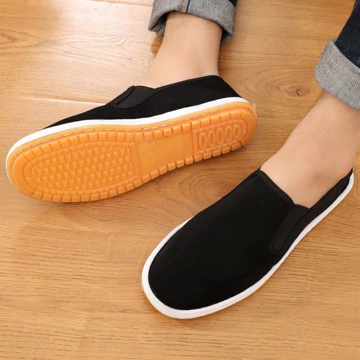 Old Beijing cloth shoes embroidered canvas shoes Chinese style casual Korean version of the trend society versatile cow tendon sole breathable men's shoes