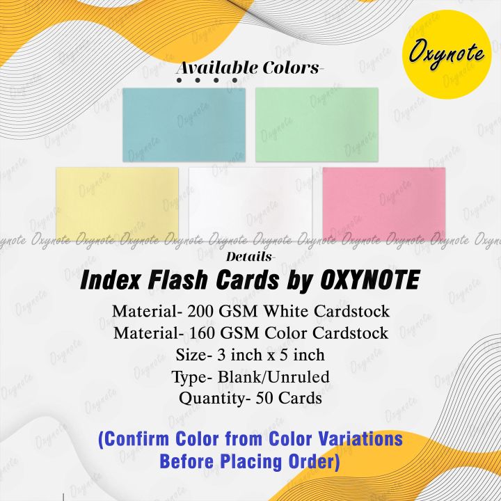 OXYNOTE%203%20x%205%20inches%20Index%20Flash%20Cards%20-%2050%20Cards%20-%20Suitable%20for%20Exam%20Preparation,%20Cheat%20Sheets,%20Short%20Notes,%20Syllabus%20Revision%20-%20Image%202