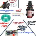 High-Pressure 120W Auto-Powered Water Pump Kit for Bike & Car Wash - DC 12V-18V Combo Pack. 
