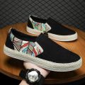 Men's Summer Linen Breathable Casual Flats Shoes Mens Espadrilles Loafers Fashion Boy Canvas Shoes Fisherman Driving Footwear.