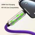 PD 240W 4-in-1 Multi Port Fast Charging Cable 3A USB/C to Type C/Phone Fast Sync Charger Adapter Compatible with Laptop/Tablet. 