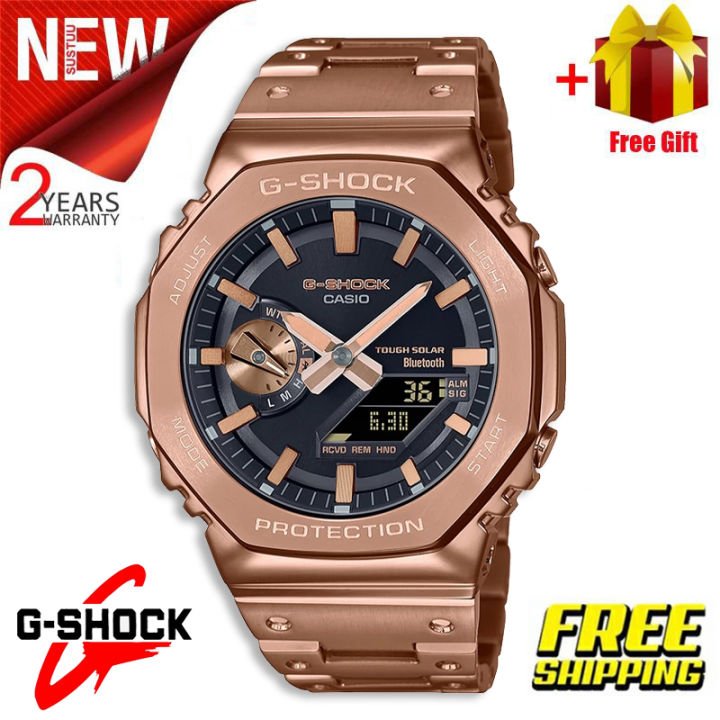 (Ready Stock) G .Shock Men Watch Digital Sport Watch LED Display Water Resistant Shockproof and Waterproof World Time LED Auto Light Sports Wrist Watches GM-B2100GD-5A (copy original 1.1 premium)