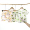 New Summer Children Home Clothing Pajamas Suit Cotton Cute Cartoon Thin Section Kids Boys Girls Sleepwear Two-piece Clothe Set. 
