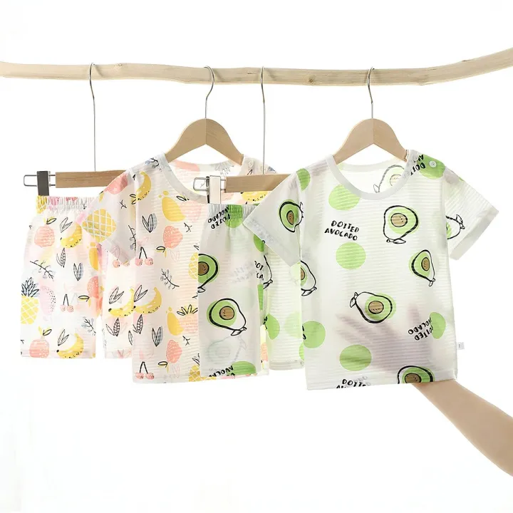 New%20Summer%20Children%20Home%20Clothing%20Pajamas%20Suit%20Cotton%20Cute%20Cartoon%20Thin%20Section%20Kids%20Boys%20Girls%20Sleepwear%20Two-piece%20Clothe%20Set%20-%20Image%202