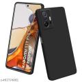 Xiaomi 11T/11T Pro Silicone Matte Flexible Soft Phone Case - Black - Phone Back Cover.