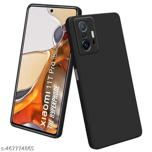 Xiaomi%2011T/11T%20Pro%20Silicone%20Matte%20Flexible%20Soft%20Phone%20Case%20-%20Black%20-%20Phone%20Back%20Cover%20-%20Image%203