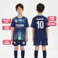 Wholesale Custom Personalized Kids Football Jersey Shirt High Quality Children Football Uniform Soccer Jersey For Young Boy.