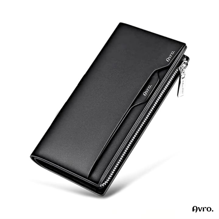 Avro Bogies Long Wallet Premium Fashion PU Long Wallets & Accessories Stylish and Practical Men's Slim Wallet with Multiple Card Slots Sleek and Durable Design Black Wallet For Men PU Leather Business Long Wallets