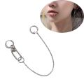 Popular Punk Unique Earrings Lip Chain/ Personalized Nose Chain/ One-Piece No Piercing Earrings Lip Ring.