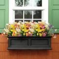 Artificial Flower UV-resistant Easy Care Long Stem Greenery Shrub Plant Faux Cemetery Flower Farmhouse Decor Photograph Prop.