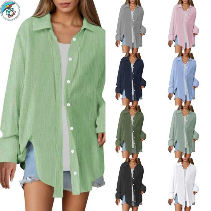 Ladies’ Everyday Cotton Crepe Shirt – Soft Textured Fabric with Classic Button Closure