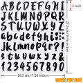 vinyl letter stickers-10 sheet x White background alphabet number stickers-White & Black. 