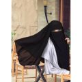 NIQAB MUSLIM HIJAB (CROWN) Best Quality 2 LAYERS ISLAMIC Face Cover For Women (22x32 Inch) - Hijab Collection. 