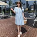 Maternity Clothes Summer Clothes2023New Fashion Mom Korean Style Loose Fashion Small Simple Slimming Large Size Dress Summer.