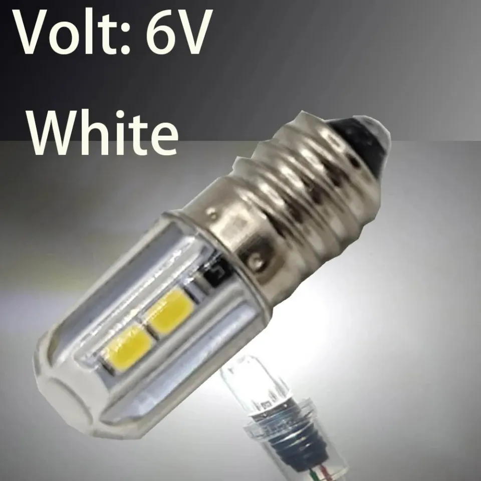 Warm White 6V/12V E10 LED Bulb - Screw Base Replacement For Flashlights & Lamps