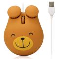 Wired Gaming Mouse Bear Shaped Color Streamline Design 1000DPI Computer Mice. 