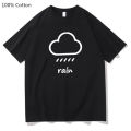 Weather Rain Aesthetic T Shirts WOMEN Minimalist Lines 100% Cotton High Quality T-shirts Summer Korean Style High Street Fashion. 