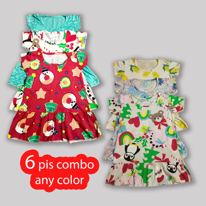 6 Pis of Any Color Printed Girls Frock