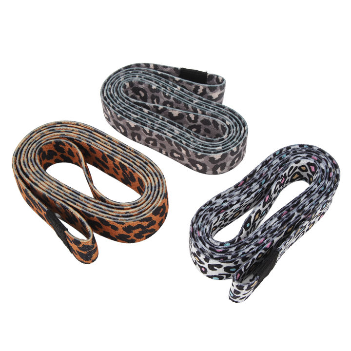 3PCS লেপার্ড প্রিন্ট যোগ প্রতিরোধ ব্যান্ড প্রতিরোধের শেপিং স্ট্রেচ ...
