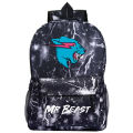 Mr Beast Lightning Cat Backpack Creative Pattern Printing Outdoor Travel Bag Student Schoolbag. 