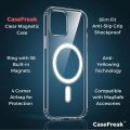 For Apple iPhone 11 Pro MagSafe Compatible Shockproof Transparent Slim Fit Wireless Charging supported Frosted Border Phone Back Case Mobile Cover.