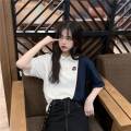 Early Autumn Fresh Top Harajuku Style Cute Lapel polo Student Fashion Korean Style Shirt ulzzang Short Sleeve T Women's T-shirt. 