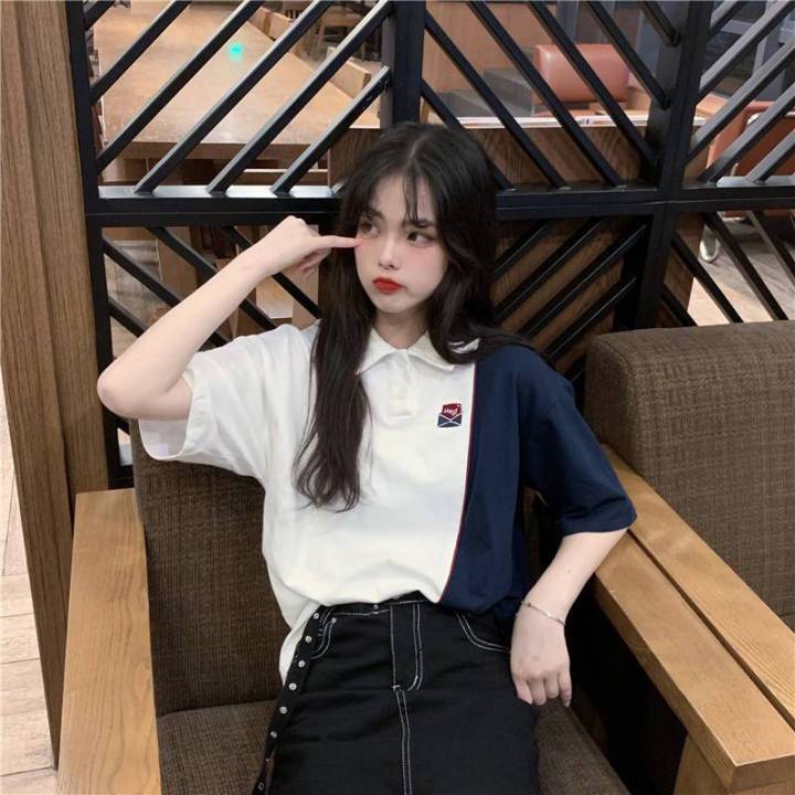 Early%20Autumn%20Fresh%20Top%20Harajuku%20Style%20Cute%20Lapel%20polo%20Student%20Fashion%20Korean%20Style%20Shirt%20ulzzang%20Short%20Sleeve%20T%20Women's%20T-shirt%20-%20Image%206