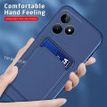【HOT SALE】 with Card Slot Holder Casing For C63 RealmeC63 C53 C51 Me C 63 Fashion Simple Skin Matte Square Phone Case Shockproof Soft Case TPU Camera Cover.