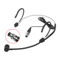 iiiMymic Black Concert Pro Condenser Headset Microphone For Shure Wireless Body-Pack Transmitter Mini 4pin XLR TA4F Connector. 