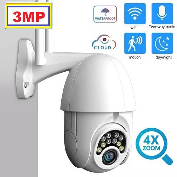 V380 3MP Q10 1536P Full HD PTZ Wireless WIFI IP Camera Waterproof Outdoor Color Night Vision Two-Way Talk Camera