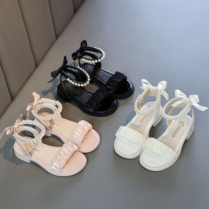 Girls sandals 2024 summer new Internet celebrity fashion korean version soft soles for middle and large children, students casual girls roman shoes