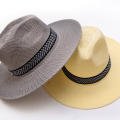 Wide Brim Straw Hat Leisure Summer Cap Jazz Panama Fedora Fashion Travel Leisure Sun Hat For Women Men Style. 