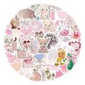 10/30/60pcs INS Style Pink Coquette Stickers Aesthetic Cartoon Decoration Decals Waterproof DIY Stationery Laptop Kawaii Sticker. 