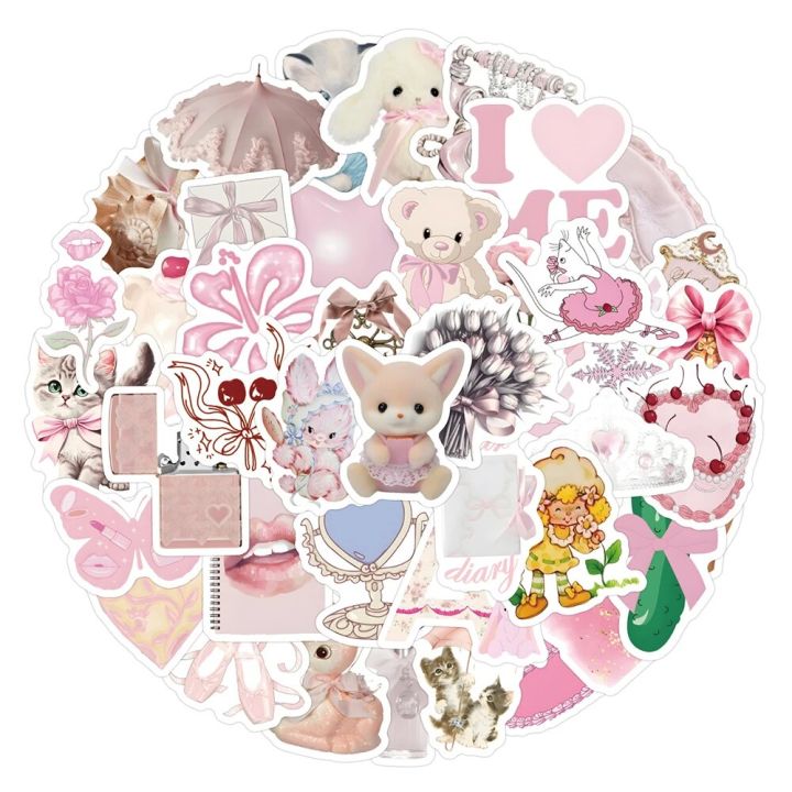 10/30/60pcs%20INS%20Style%20Pink%20Coquette%20Stickers%20Aesthetic%20Cartoon%20Decoration%20Decals%20Waterproof%20DIY%20Stationery%20Laptop%20Kawaii%20Sticker%20-%20Image%202