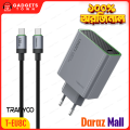 Tranyoo | T-EU8C | 120W GaN USB-C Fast Charger | Single Type-C Port | 100–240V Global Voltage | PD/QC Multi-Protocol Support | 8-Point Safety | Compact EU Plug | Includes Braided USB-C Cable | For Android, iPhone 15 & Laptops. 