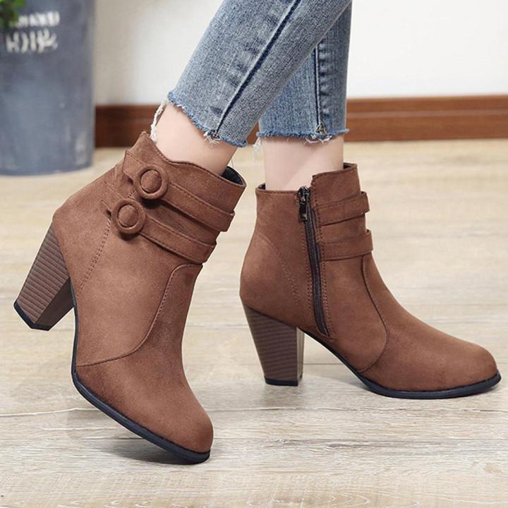Korean%20Style%20Women's%20Sandals%20Lady%20Shoes%20Women's%20Belt%20Buckle%20Short%20Boots%20Night%20Thick%20Heel%20Boots%20Shoes%20Ankle%20Boots%20Wedge%20Sandals%20-%20Image%203