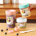Hourser Double-layer portable Salad Cup with Fork multi-purpose fresh-keeping sub-packing box Weight Loss Salad Shaker Cup.