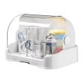 Portable Baby Bottle Drying Rack with Dustproof Lid, White. 