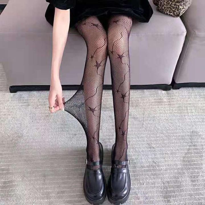 Black%20Fishnet%20Stockings%20Gothic%20Punk%20Style%20Tights%20Mesh%20Skull%20Print%20Designer%20Pirate%20Halloween%20Fancy%20Dress%20Party%20Club%20Tights%20-%20Image%202