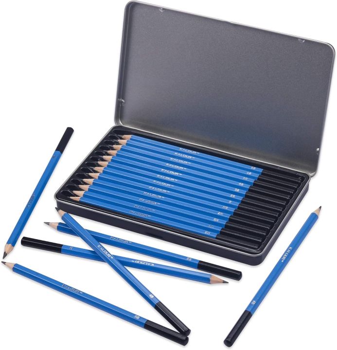KALOUR%20Professional%20Sketching%20Drawing%20Pencils%20Set%20of%2012%20Tin%20Box%20-%20Image%207