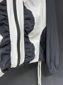 2024 Summer Black White Contrast Color Hooded Zipper Chic Coats Sun Protection Casual Long Sleeve Jacket Thin Design Hoodies Top. 