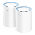 Cudy M1200 (2-pack) AC1200 Dual Band Whole Home Wi-Fi Mesh System - 867Mbps on 5GHz and 300Mbps on 2.4GHz - MU-MIMO - 2 Internal Antennas - White.