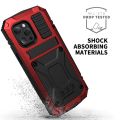 For iPhone 13 Pro Max R-JUST Shockproof Waterproof Dust-proof Metal + Silicone Protective Case with Holder. 