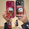 Cellphone Case For Iphone 11 12 13 14 15 Pro Max 7 8 SE 2022 XR 15 Pro 14 Plus Case Cover Angel Eyes Cartoon Cute Doraemon Pendant Soft Silicone TPU Square Camera Protective Full Protection Matte Shockproof.